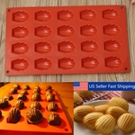 20 Cavidade Mini Madeleine Shell Bolo Pan Silicone Molde Biscoitos Baking Molde Ferramenta