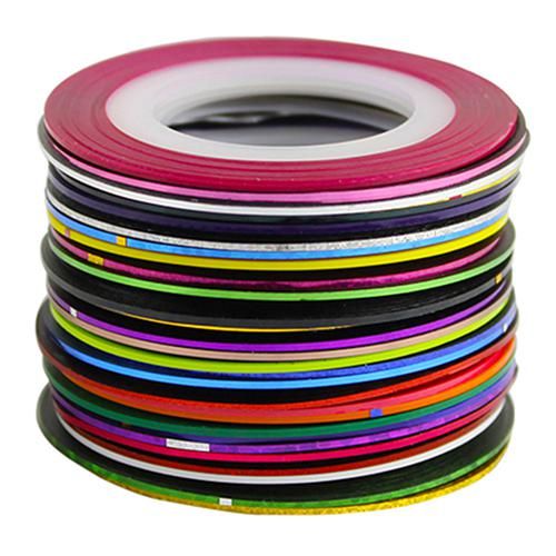 30 Pcs / Rolls Cores Misturadas Striping Tape Line Diy Dicas da Arte do Prego Decoração Etiqueta