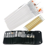 20 pcs / set Pintura Nail Pontilhando detalhamento Art Pen Brushes Kit de unhas para cabelo Ferramentas Nail tools kit