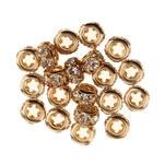 20 Peças De Cristal Spacer Bead Metal Loose Beads Para DIY Jewelry Making Gold