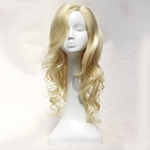 20 inches women fashion Natural Wavy Long Blonde Hair Wigs for Women Cheap Synthetic Hair Perruque Cosplay Wig