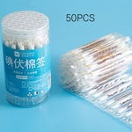 3-3-001 Algodão Iodóforo Stick 50 Desinfetante cotonetes de algodão