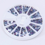 300Pcs / Wheel Mixed 2 Size 3D Glitter Crystal Rhinestone Nail Art Tip Decoration