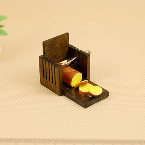 01:12 Dollhouse Miniature Food Acessórios Mini Bonito Pão Slicer
