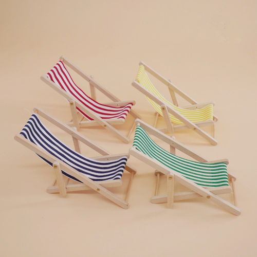 01:12 Mini dobrável Stripe Impressão Praia reclinável Play House Toy cor aleatória