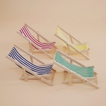 01:12 Mini dobrável Stripe Impressão Praia reclinável Play House Toy cor aleatória Redbey