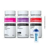 01 L-Carnitina + 01 Thermogenize Femme + 01 Testofemme Inove Nutrition c/ 60 cápsulas cada + Coqueteleira Inove Nutrition