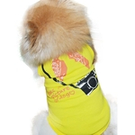 2015 Dog Pet New Fashion Dog pequeno mangas Camera Impress?o T-shirt Vest YL S