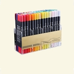 2018 Novo Dual Dica escova Penas de marcador do Highlighter Pen Anime Pintura Cor Pen Oil Coloring Book Journal
