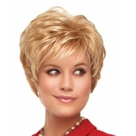 2018 hot sale Beautiful boy fashion cut Short hair wigs for women Straight style Synthetic Blonde wig with bangs