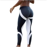 Malha Padrão Leggings Leggings impressão aptidão para o treino Mulheres Sporting Leggins Elastic Magro Branco Preto Pants