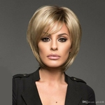 2019 Hot selling Euro-American female High temperature wire short natural wave synthetic wig for white women