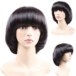 2019 Moda peruca sintética Mushroom peruca de cabelo Cabeça BOB Brown preto para preto / branco Mulheres Glueless Natural Cosplay cabelo novo