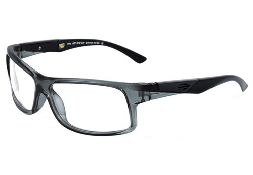 0Mormaii Vibe - Óculos de Grau Cinza Translúcido e Preto Brilho