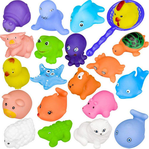 20pcs / Set Banho do bebê Brinquedos Set Forma Float bonito pequeno Amimall Squeeze Som Wash Bath Swim Dive Jogar Animais Brinquedos