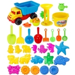 31/21 Pieces Brinquedos areia da praia Jogo de ferramentas Com malha saco água da praia brinquedos para presente Kids - cor aleatória