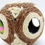12cm Weave Sisal Ball Teaser Scratch Interactive Toy with Six Holes for Pet Cats Random Color
