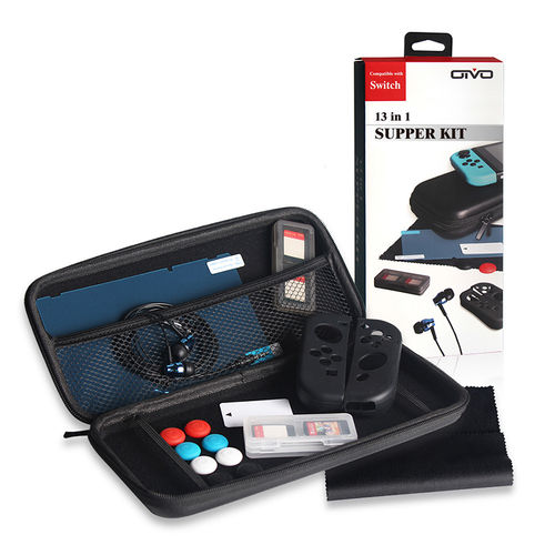 13 em 1 Super Kit de interruptor jogo Joy-Con, Casos de fone de ouvido / pele filtro de proteção Bundle para Nintendo Wii U interruptor