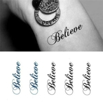 1 Folha de crer na Palavra impermeável adesivos da forma do tatuagem Tatuagens temporárias nova tatuagem Inglês flash Personagens