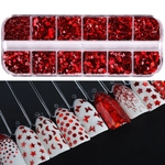 12 Grids DIY Nail Glitter Polimento P¨® Mulheres Sparkly DIY Dicas Paillette