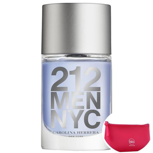 212 Men Carolina Herrera Eau de Toilette - Perfume Masculino 30ml+Beleza na Web Pink - Nécessaire