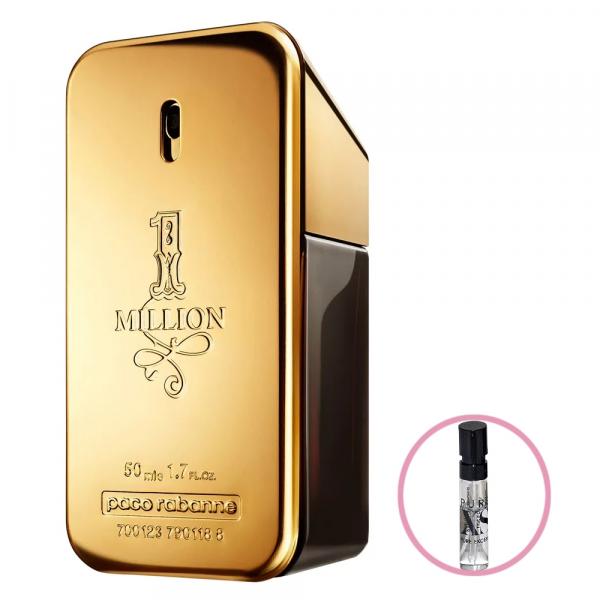 1 Million Eau De Toilette Paco Rabanne - Perfume Masculino 50ml + Flaconete Pure Xs