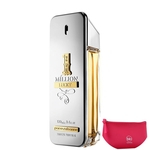 1 Million Lucky Paco Rabanne Eau de Toilette - Perfume Masculino 100ml+Necessaire Pink com Puxador