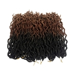 1 Packs 20inches Ombre Curly Faux Locs Crochet Hair Extensions Pré-Looped profunda ondulado Deusa Locs Crochet cabelo para as mulheres