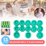 13 Padrão 3D Boneca Face Head Silicone Bolo de Chocolate Vela Sabonete Moldes Fondant Moldes Baking Decoração
