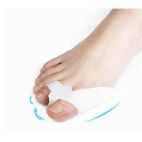 1 par Foot Care Ferramenta Silicone Thumb Toe dupla Anel Separadores Spacer Straightener