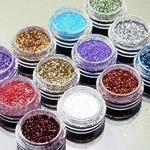 12 Pcs Nail Art Decor Glitter Poeira Pó Conjunto DIY Acrílico UV Gel Tips Acessório