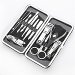 12 PCS Pedicure Manicure Nails Tool Set Nail Clippers Cleaner Cuticle Grooming Kit com Caso Prego Ferramenta Presente