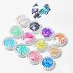 12 Pcs prego Ornamentos Shell Pieces coloridos Abalone Pieces Mirage Pieces