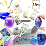 13 pçs / set argila macia diy slime kit puzzle brinquedos apaziguadores de estresse para crianças