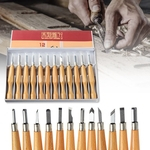 12 pçs / set cinzel de cinzel de mão de madeira para ferramentas de goivagem de torno de madeira profissional