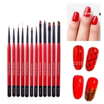 12 Pcs / set Nail Art Pintura acrílica Desenho Liner Brushes Dotting Pen Manicure Ferramenta