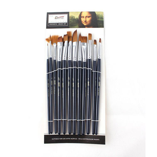 12 Pcs / set pintura Brushes Set Nylon escova de cabelo de óleo acrílico Pincel Aquarela Art Pen Suprimentos
