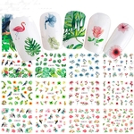 12 Pcs / set prego 3D Sticker Animais Decalques Flor DIY Decoração Manicure Nail Art Tips Adesivos Em estoque