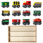 12 PCS Trem De Madeira, Brinquedos Train Set Toy Magnetic para criança Crianças Rapazes Raparigas precoce ferramenta de ensino