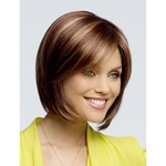 12 inches Women Fashion Stylish Women Short Straight Wig Synthetic Hair Dark Brown Ombre Blonde Wig