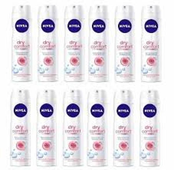 12 Unid Desodorante Nivea Dry Comfort Aerosol - Antitranspirante Feminino 150ml