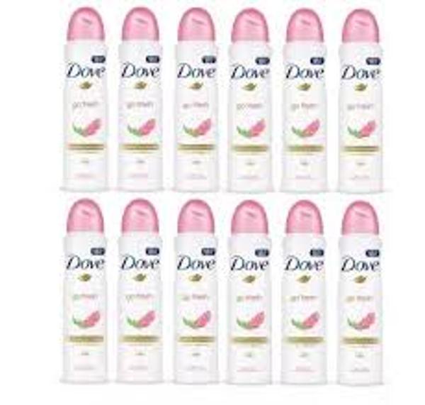 12 UNIDADES Desodorante Aerosol Antitranspirante Feminino - Dove Go Fresh 150ml