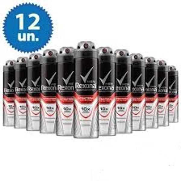 12 UNIDADES Desodorante Aerosol Antitranspirante Masculino - Rexona Antibacterial Protection 150ml