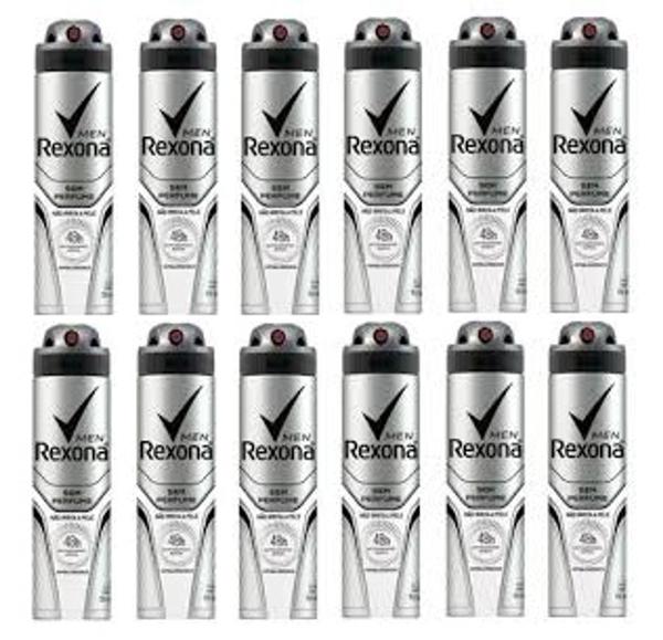 12 UNIDADES Desodorante Aerosol Antitranspirante - Masculino Rexona Sem Perfume 150ml