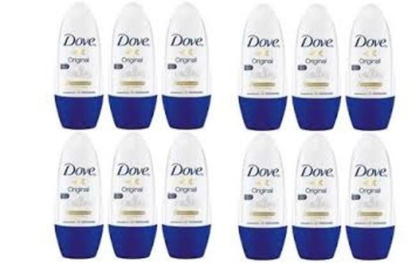 12 UNIDADES Desodorante Antiaspirante Dove Original 48h Rollon 50ml - Unilever