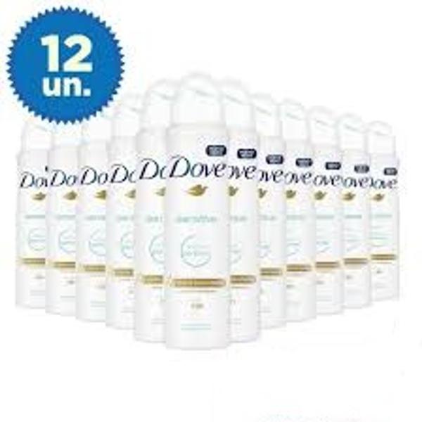 12 UNIDADES Desodorante Dove Sensitive Aerosol - Antitranspirante Unissex Sem Perfume 150ml