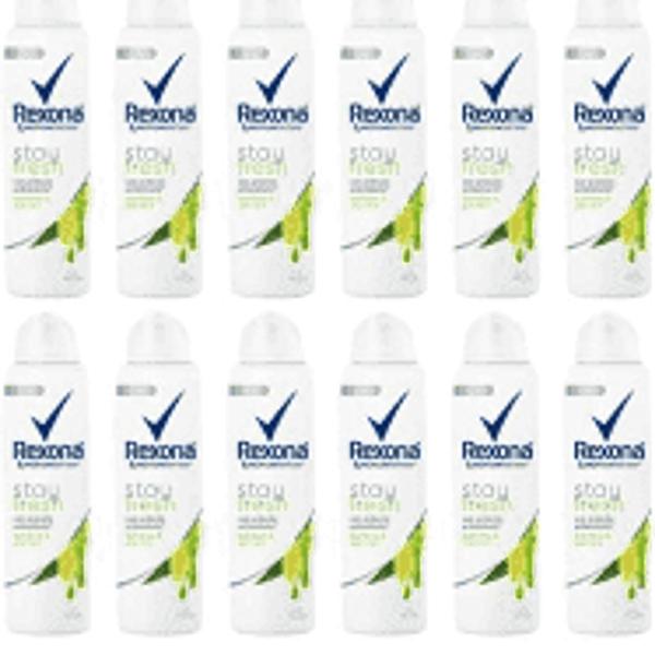 12 UNIDADES Desodorante Rexona Antitranspirante Feminino - Bamboo Stay Fresh 150ml