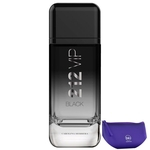 212 VIP Black Carolina Herrera Eau de Parfum-Perfume Masculino 200ml+Beleza na Web Roxo - Nécessaire
