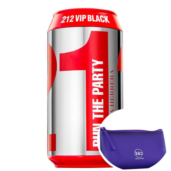 212 VIP Black Collector Carolina Herrera EDP-Perfume Masculino 100ml+Beleza na Web Roxo - Nécessaire
