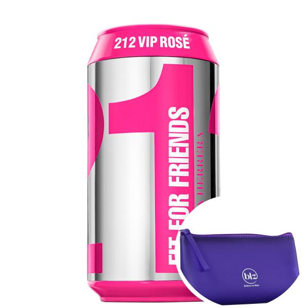 212 VIP Rosé Collector Carolina Herrera EDP - Perfume Feminino 80ml+Beleza na Web Roxo - Nécessaire